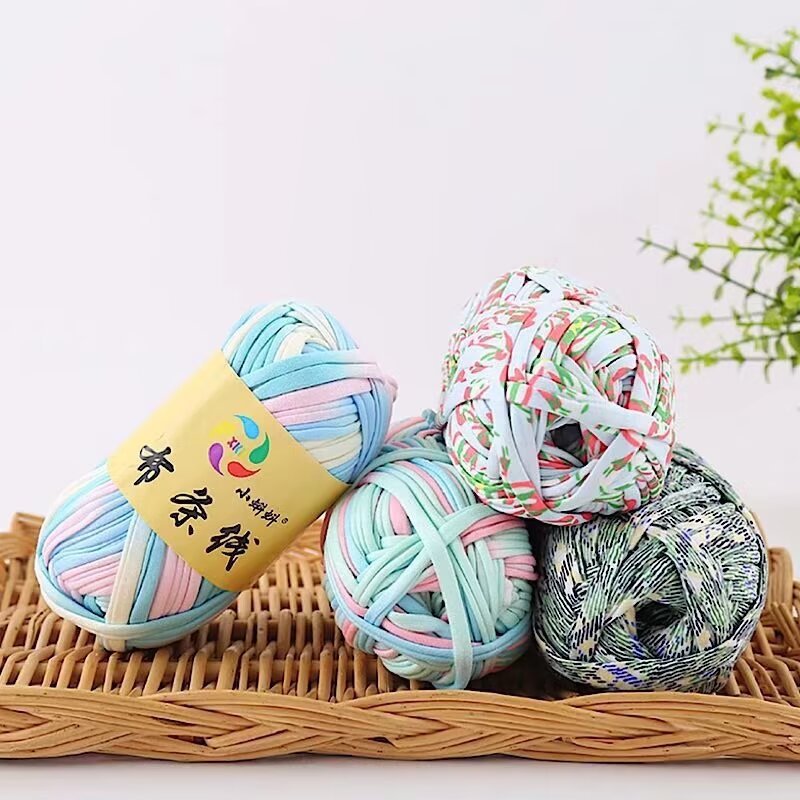Wholesale small tadpole cloth thread high elastic 100g group hand knitted crochet shoes bag cushion storage doll thread