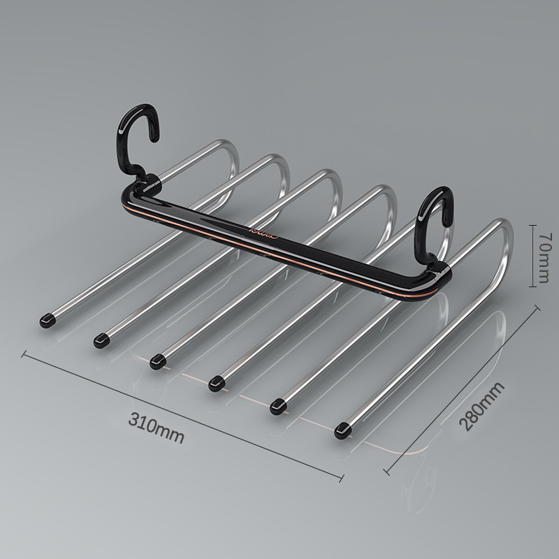 Picture of Folding Pants Rack Household Pants Clip Hanger Special Multi-layer Multi-functional Pants Hanger Seamless Anti-slip Pants Storage Artifact
