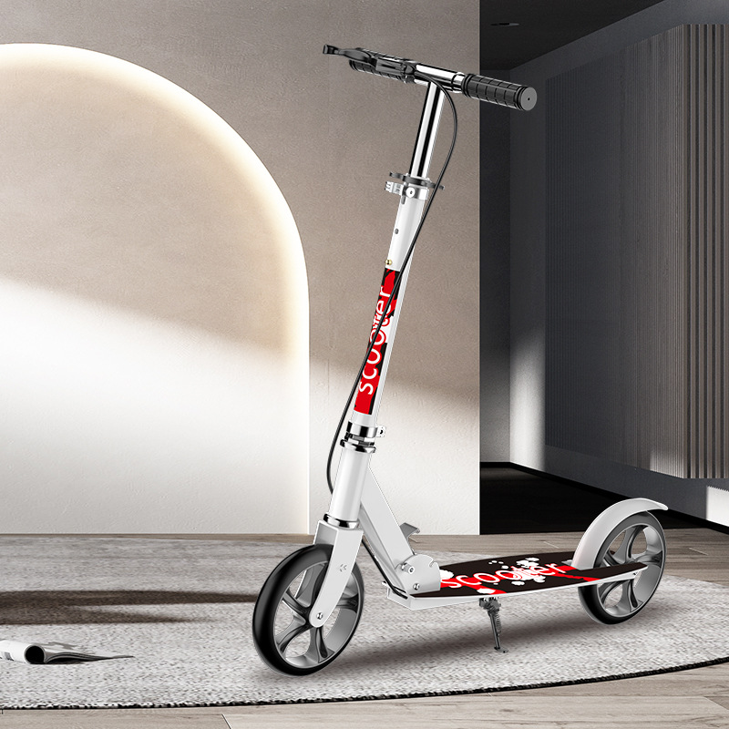 Picture of Scooter adult Scooter Youth big wheel two wheel two wheel foldable city adult hand brake for walking
