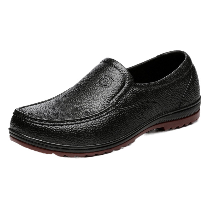 Plastic Low-Top Rain Boots for Men, Waterproof and Oil-Proof Kitchen Special Non-Slip Shoes, Construction Site Labor Protection Rubber Shoes, Outdoor Fishing Shoes