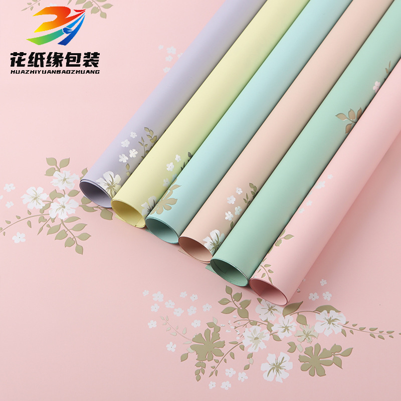 520 fresh printing flower wrapping paper waterproof Ouya paper mountain wild flower wrapping paper flower shop materials wholesale