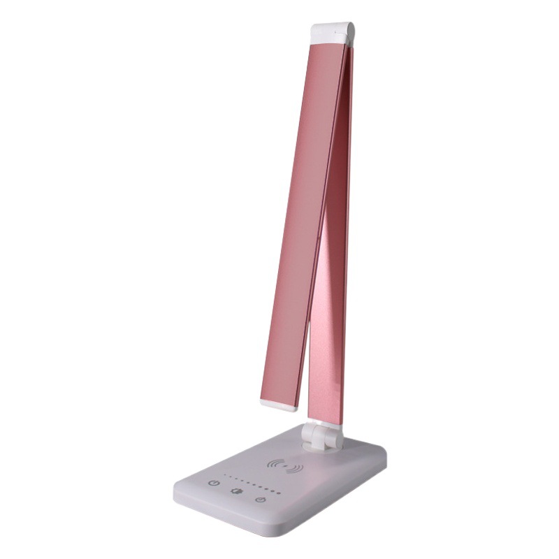 Desk Lamp Manufacturer Wireless Charging Led Dual-Head USB Charging Amazon Cross-Border E-Commerce Dimmable Color-Adjustable Eye-Protection Study Lamp