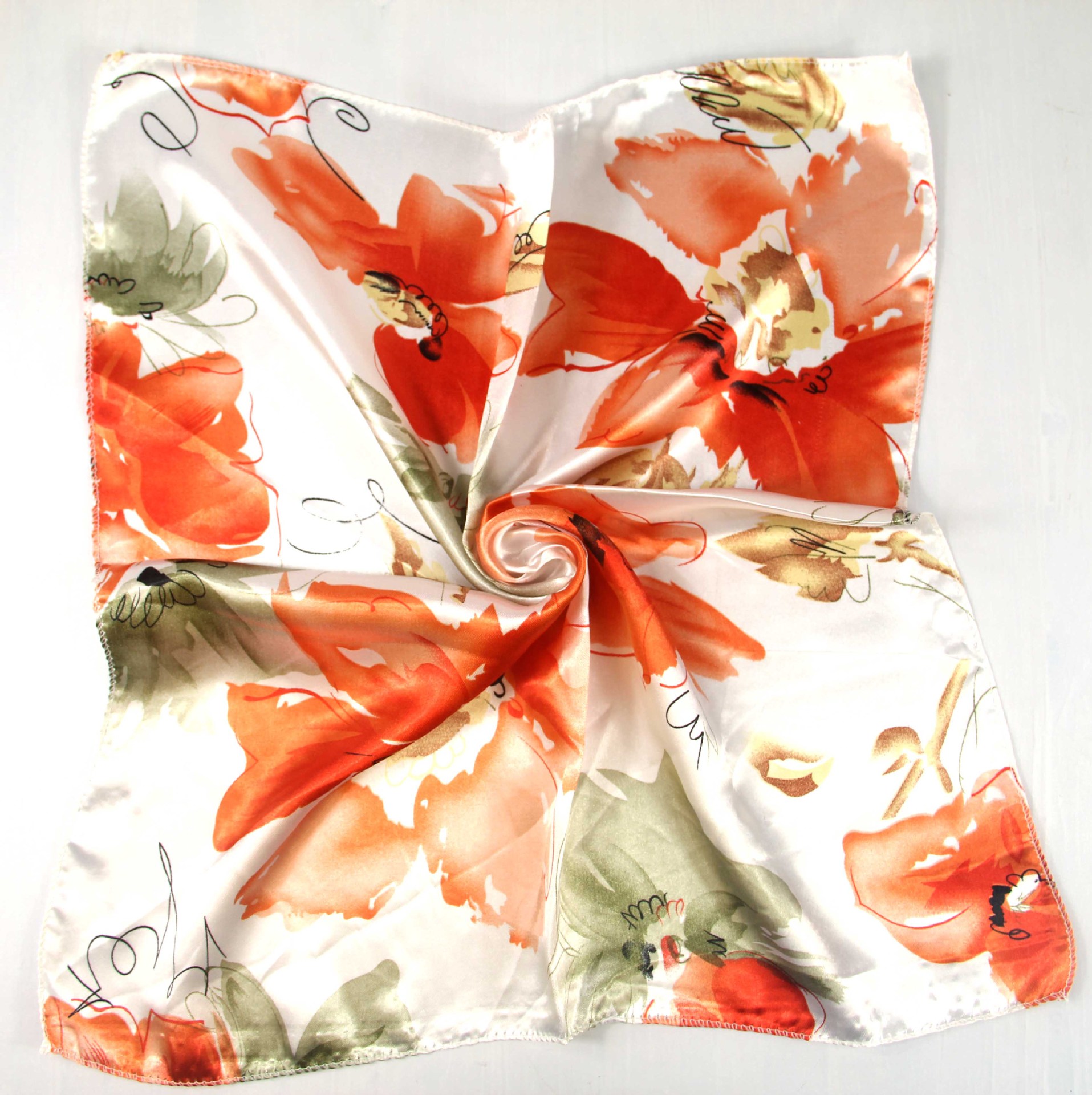 Picture of Korean Style New Autumn and Winter Small Silk Scarf Women's Imitation Silk Versatile Professional Small Square Scarf Manufacturer Wholesale Hangzhou Silk Scarf