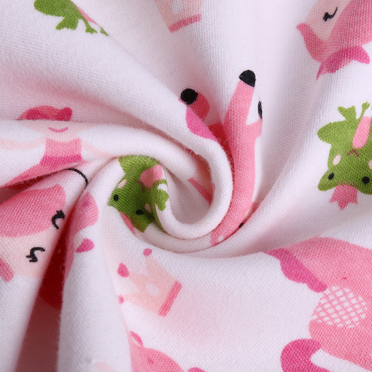 Picture of 40s Cartoon Knitted Printed Fabric in stock Supply Cotton Wool Fabric Cotton Printed Composite Bamboo Fiber Diaphragm Pad