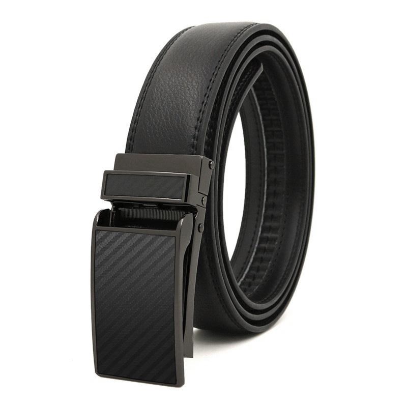 Picture of Japanese and Korean men's automatic buckle belt reverse pull buckle two-layer cowhide leather belt business Foreign Trade factory wholesale