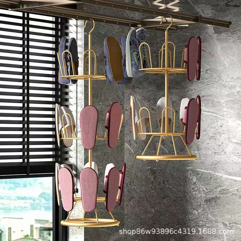 Picture of Shoe drying rack outdoor balcony shoe drying rack drying shoes floor rotating slippers hanging rack drying shoes artifact