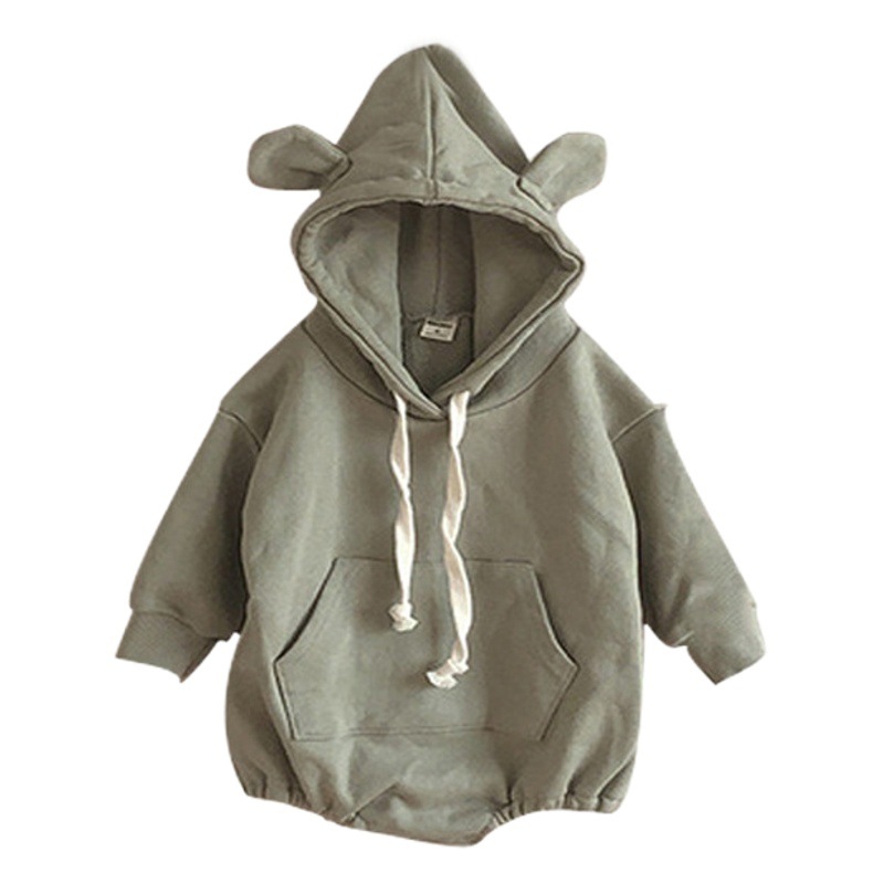 Ins Korean-style Spring and Autumn Clothes for Infants and Toddlers Cute Bear Long-sleeved Bag Fat Clothes for Boys and Girls Baby Jumpsuit Climbing Clothes