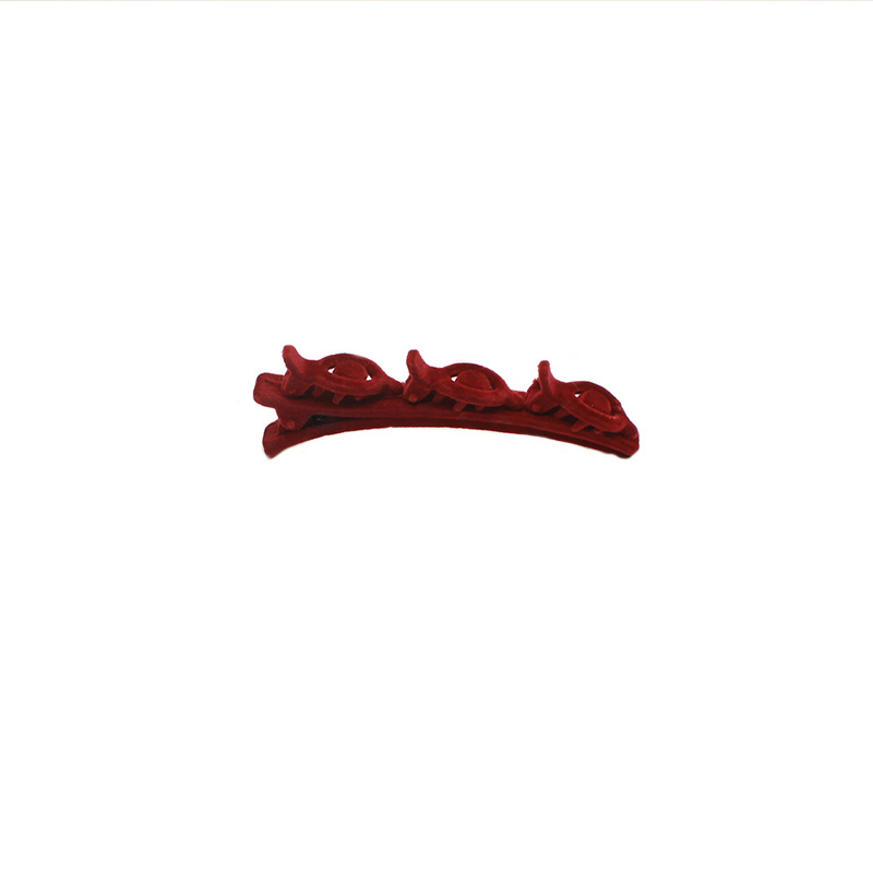 Picture of 4 suit lazy double-layer braided flocking hairpin female hair accessories side clip spring and summer simple bangs clip duckbill clip