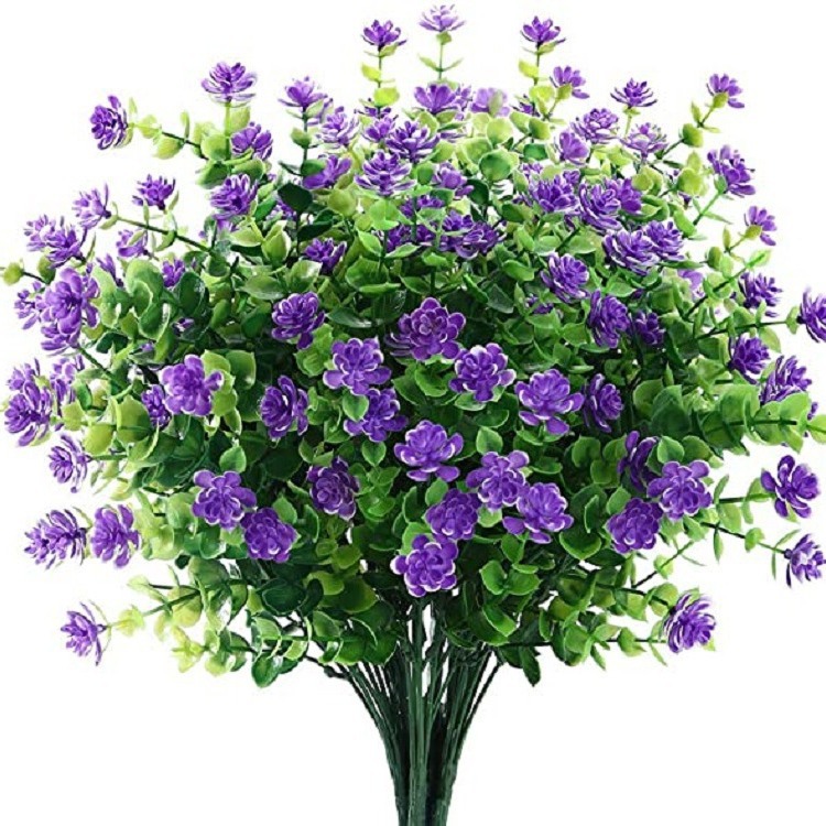 Artificial Plants, Artificial Flowers, Plastic Simulated Green Plants, Shrubs, Indoor and Outdoor Garden Decoration, Encrypted Eucalyptus Camellia