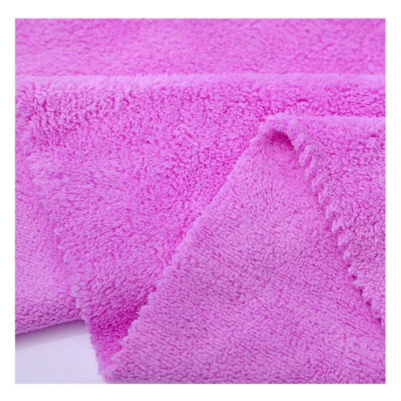 Double-sided Thickened Absorbent Polyester Coral Fleece Pajamas Home Clothes Dry Hair Hat Blanket Fabric Spot Supply