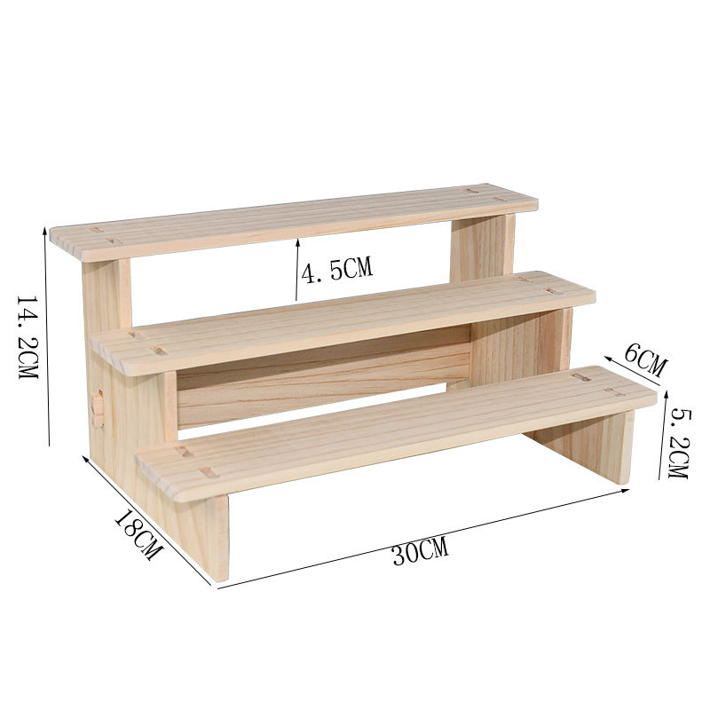 Picture of Solid Wood Ladder Display Rack Blind Box Storage Props Hand-Made Office Display Rack Bubble Mart Two-Yuan Jewelry Rack