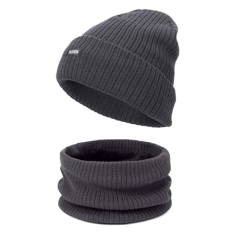 Cross-border Autumn and Winter Velvet Hat Scarf Gloves Three-piece Set for Men and Women Adult Knitted Thickened Outdoor Warm Multi-piece Set