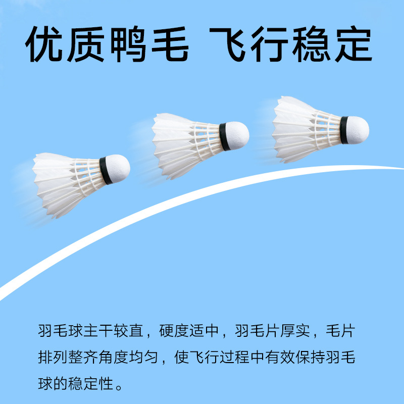 Picture of Factory wholesale resistance to play goose feather duck feather badminton 12 indoor and outdoor table fiber ball training Entertainment game ball