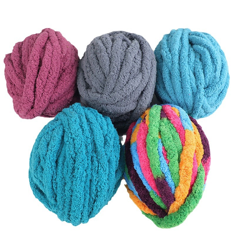 Picture of Thick ice strip wool cat tail thread sausage yarn ice island wool hook bag cushion soft finger knitted blanket cat nest thread