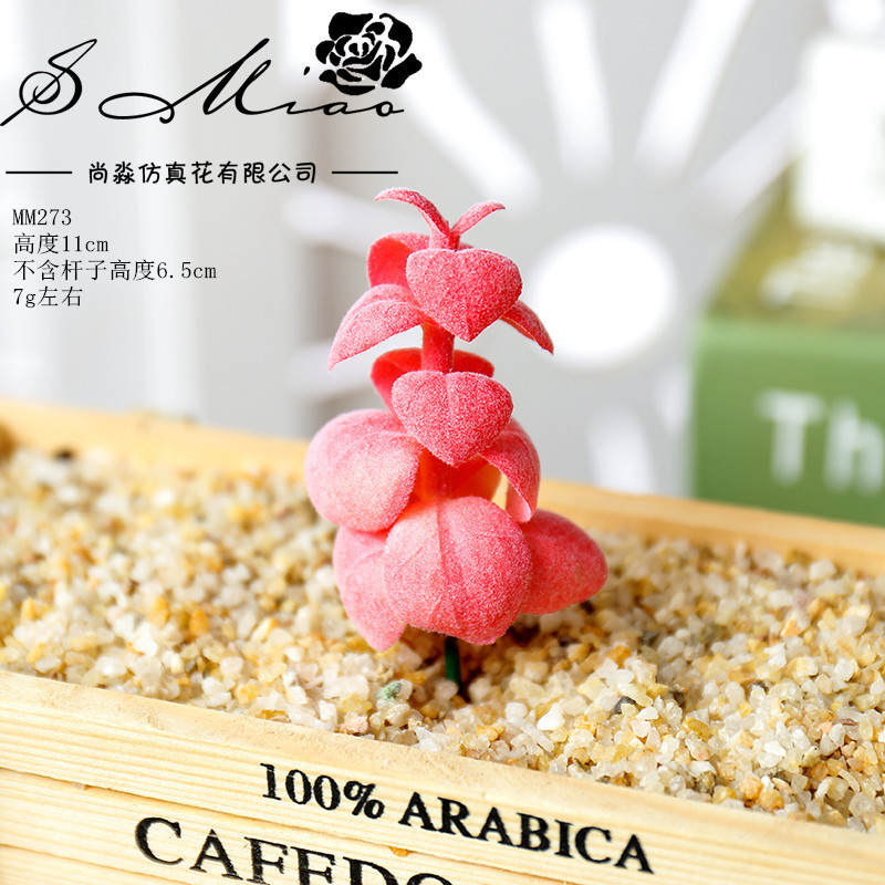 Picture of 006 Flocked Red Series Succulents Creative DIY Supplies Accessories Factory Direct Supply Wholesale Artificial Green