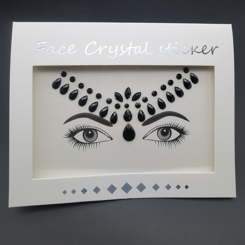 Picture of Internet Celebrity DIY Face Stickers, Eyebrow Stickers, Acrylic Accessories, Colorfulful Forehead Decoration, Masquerade Face Rhinestone Stickers