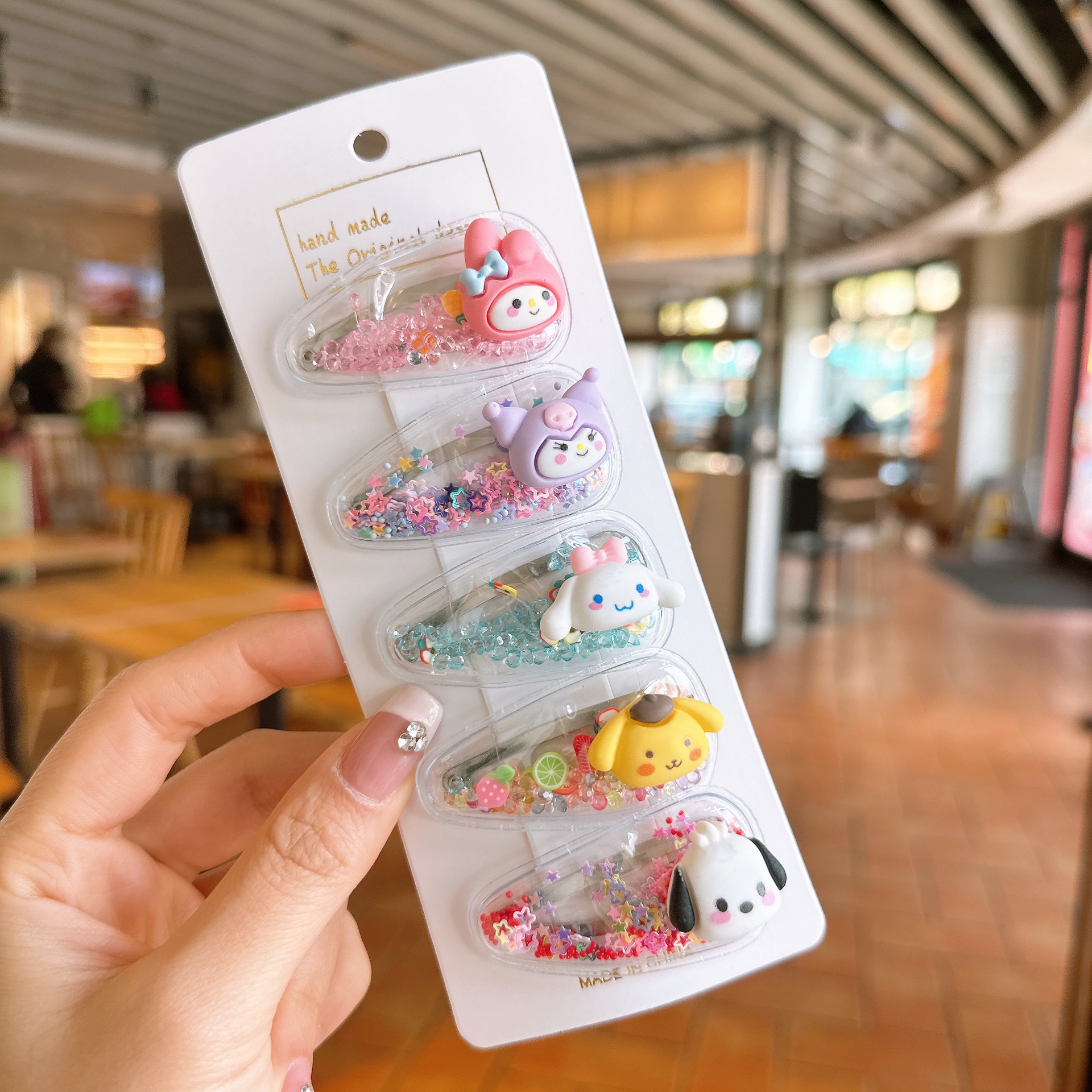 Picture of Children's Hairpin Girls' Headwear Side Side Bangs Clip Kids Baby's quicksand Clip Princess Cute Broken Hairpin bb Clip