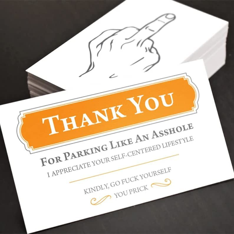 Funny Parking skills warning sign cards