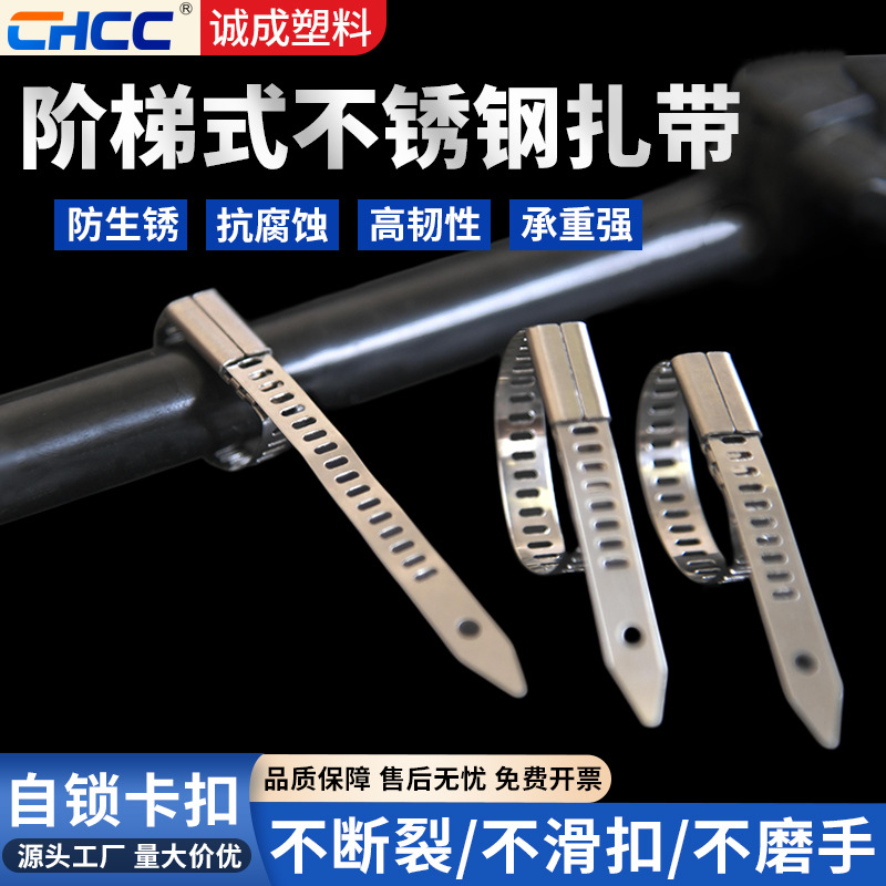 304 Stainless Steel Cable Tie Buckle Strong Metal Cable Bundling Can Be Customized for Marine Ladder Cable Ties