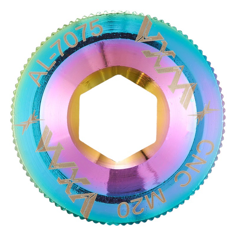 Mountain bike aluminum alloy crank cover screw middle shaft cover M18 hollow integrated tooth disc M20 middle shaft locking