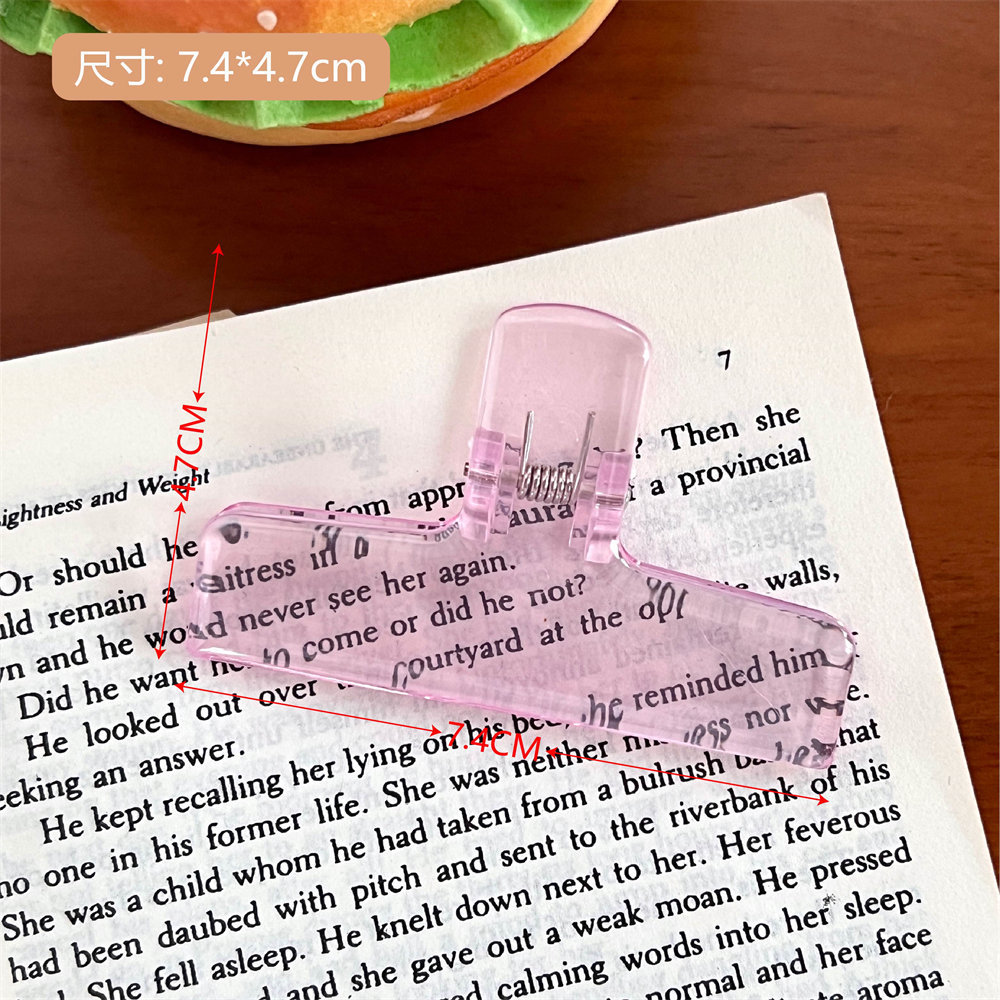 Picture of High-looking transparent jelly folder student test paper clip acrylic clear long tail clip ice transparent storage clip wholesale