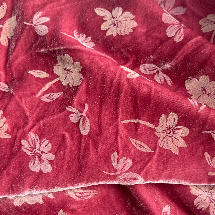 Picture of Silk Velvet Burnt Flower Fabric Jock Velvet Burnt Flower Fabric National Style New Chinese Style Dress Cloak Cheongsam Suit dress