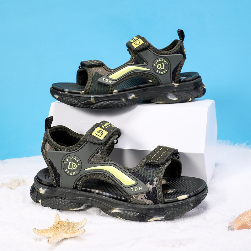 New Boy's Sandals Summer Children's Soft Sole Non-slip Mid-Big Boy's Outer Wear Sports Beach Shoes Wear-resistant Summer