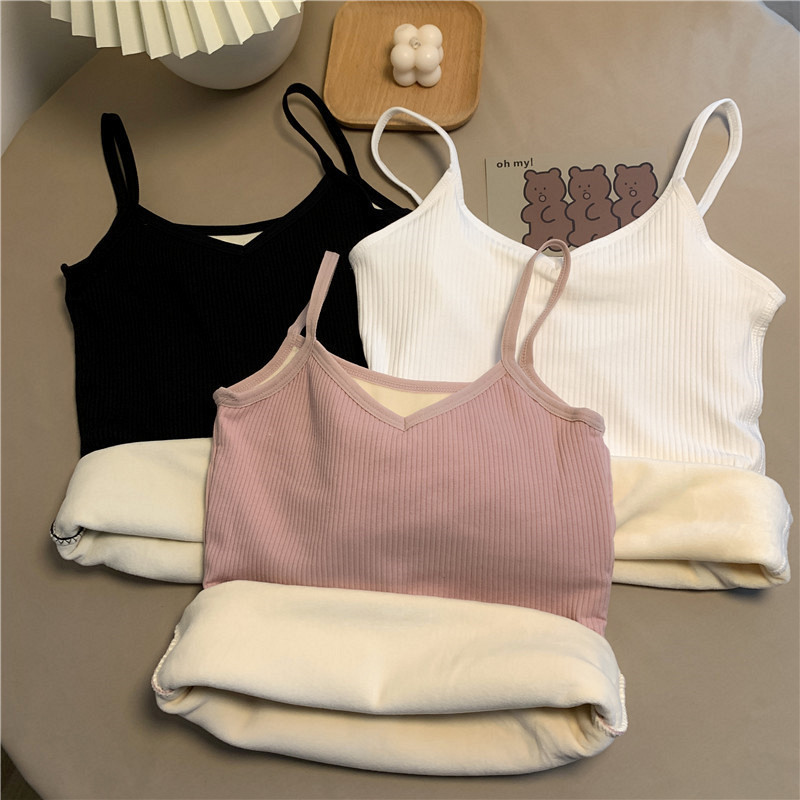 Picture of New Autumn and Winter Thermal Vest for Women, Thickeneded and Velvet Sleeveless Sling, Tight-Fitting Inner Layering, Student Cold Protection for Women