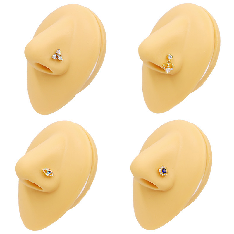 Picture of Gabe Europe and the United States cross-border heart pendant zircon puncture nose nail bee nose ring L rod nose nail puncture factory outlet