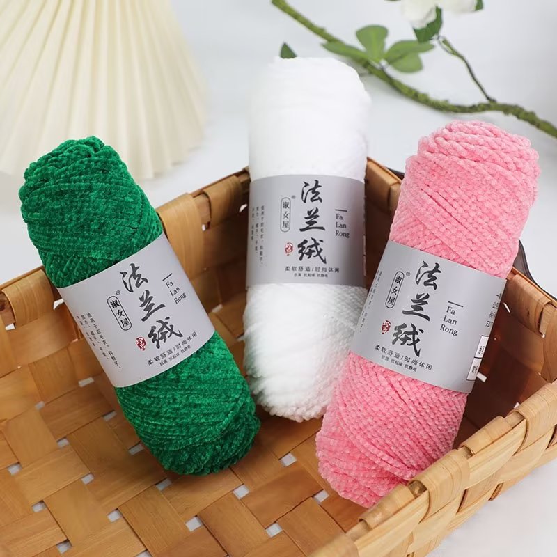 Flannel Two-strand Gold Velvet Yarn Ball Chenille Fabric Blended Stick Needle Knitting Scarf Cotton Shoe Thread Handmade Thread