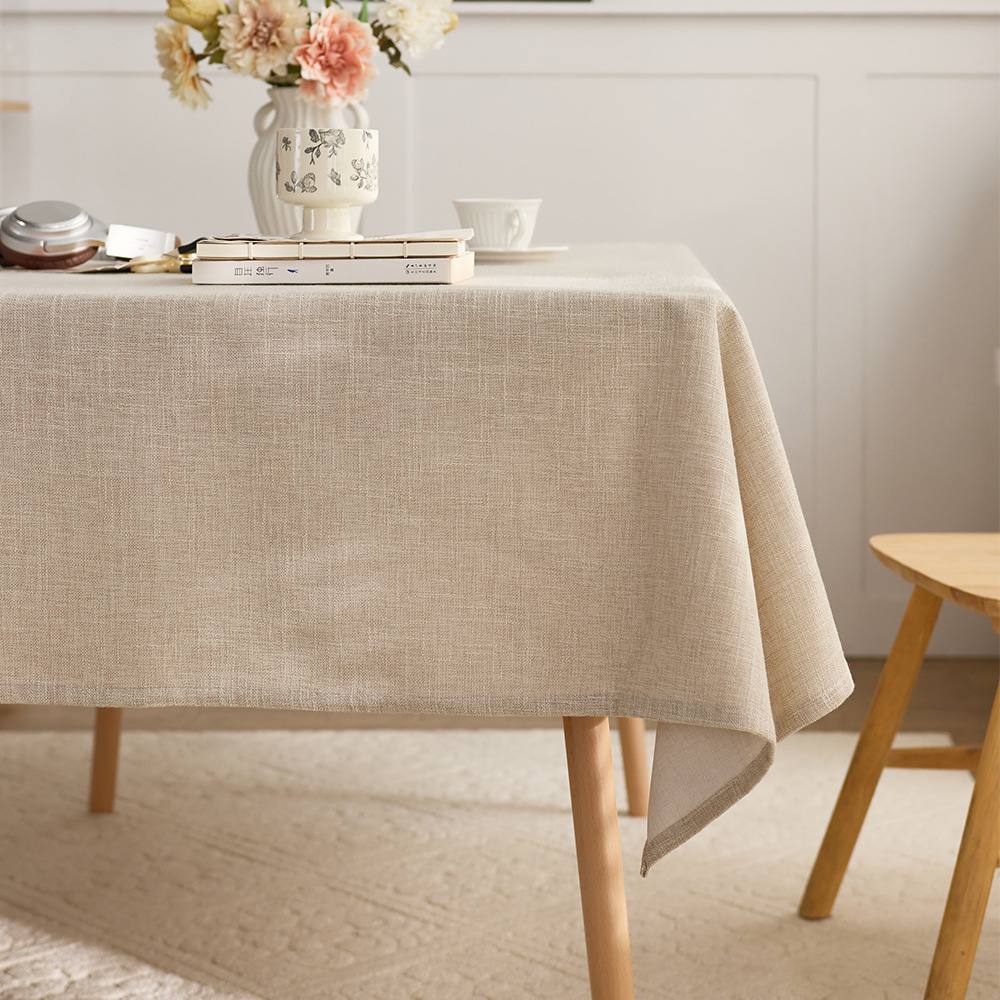 Imitation Linen Tablecloth for Restaurant Party Farmhouse Outdoor Picnic Camping Decor Cloth Anti-Wrinkle Faux Linen Table Cover