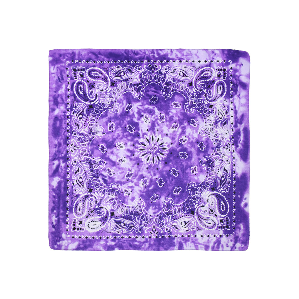 Picture of 54 * 54CM polyester tie-dyed cashew flower square scarf wholesale ameikaji bandana outdoor hip hop street dance headscarf