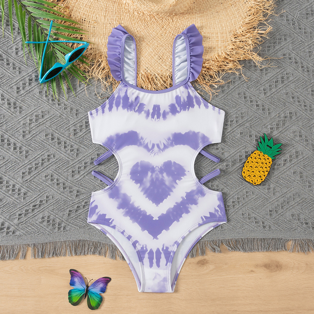 European and American New Girls' Western Style Children's Swimsuit Hollow Side Swimsuit