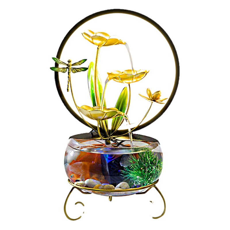 Water ornaments new products source factory desktop fountain wind pool fish tank decoration iron home decorations gifts