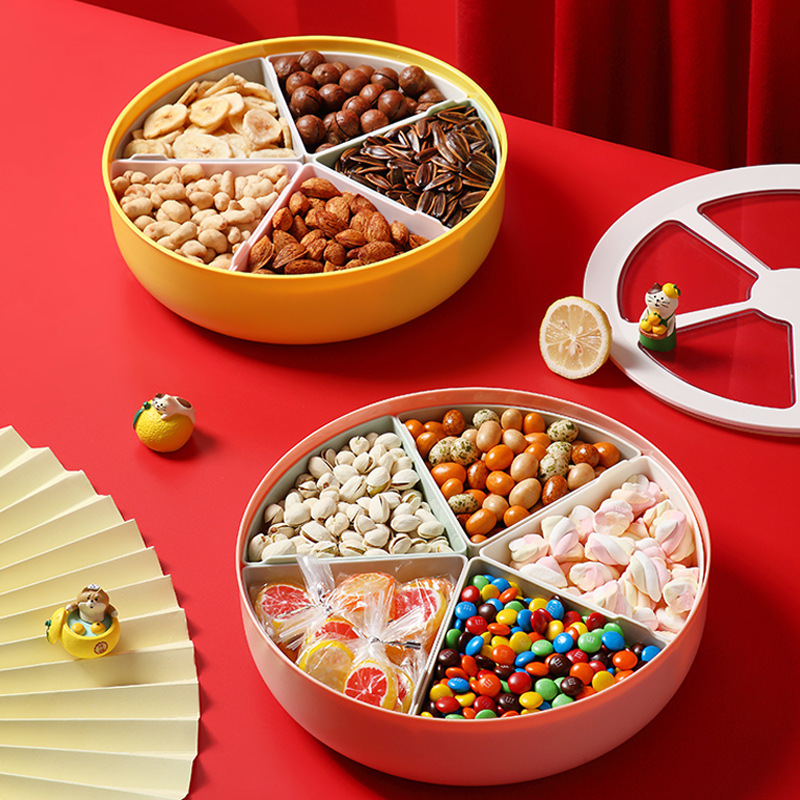 Picture of Lemon Fruit Plate Candy Box Light Luxury Creative Flower Type Split New Year Nut Dried Fruit Plate Factory One Piece