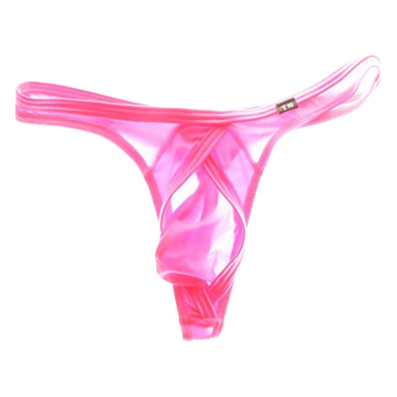 Low waist convex translucent briefs men's U convex sexy bag pants men's single Ding underwear T pants