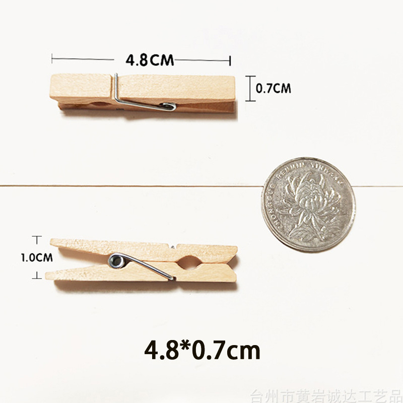 Picture of Supply of Wood Color Clothespins Wooden Crafts Photo Wall Cardboard Photo Frame Cartoon Home Pendant Small Wooden Clips