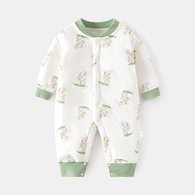 Picture of Baby's Cotton-padded jumpsuit Baby's Warm Autumn and Winter Boneless Jacket Thin Cotton Thickened Door-to-Door Climbing Clothes Children's jumpsuit