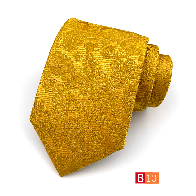 Picture of Tie Men's Polyester Jacquard Fabric Tie Cashew Flower Paisley 18 Color Men's Tie Factory Wholesale