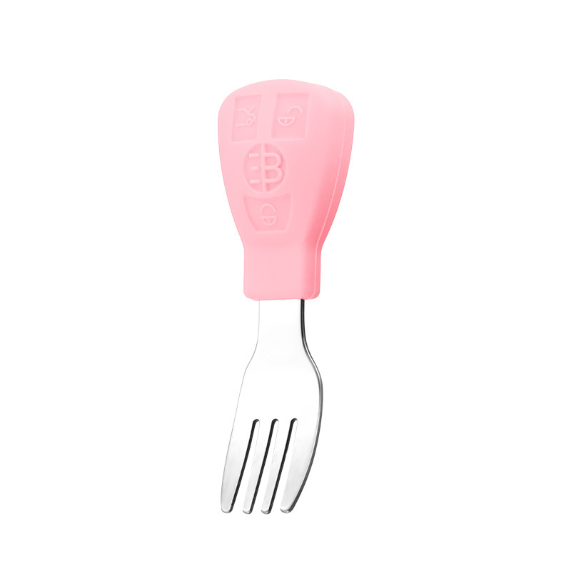 Picture of Amazon Cartoon Children's Car Silicone Dinner Plate 304 Stainless Steel Spoon Fork Gift Baby Learning Dining Tableware Set