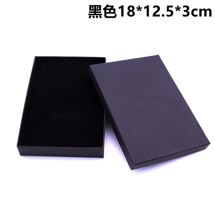 Manufacturer's Supply Can Print Logo Black Kraft Paper Jewelry Gift Box Universal Large Jewelry Set Box Wholesale