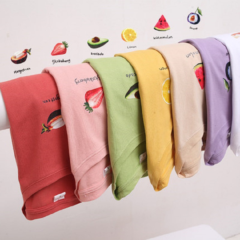 Seven-color candy-colored fruit print 2022 summer South Korea short-sleeved T-shirt women's loose student women's top women's clothing