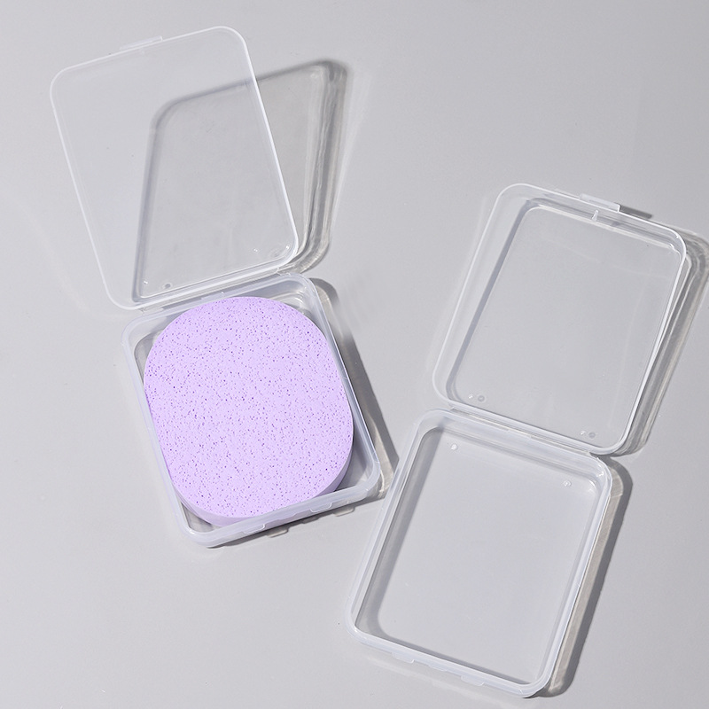 Konjac Facial Cleansing Sponge Storage Box Empty Box Beauty Makeup Tool Cleansing Dustproof Portable High Transparent PP Plastic Box