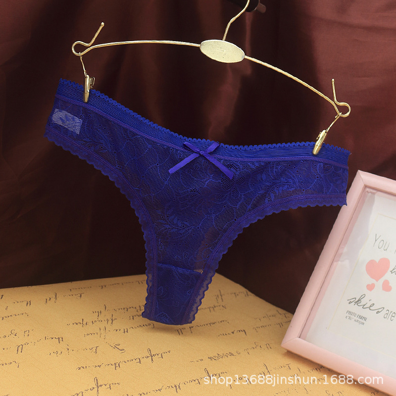 Picture of Foreign Trade European and American Sexy Lace Jacquard G-string Women's Underwear Pure Cotton Bottom Crotch Seamless Hip-lifting Underwear Women's 669