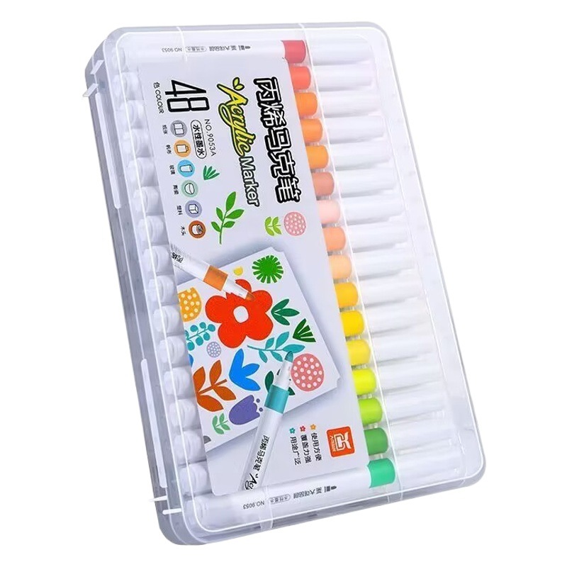 Acrylic marker pen suit wholesale children's students art special 48 color waterproof non-fading impermeable paper can be stacked color