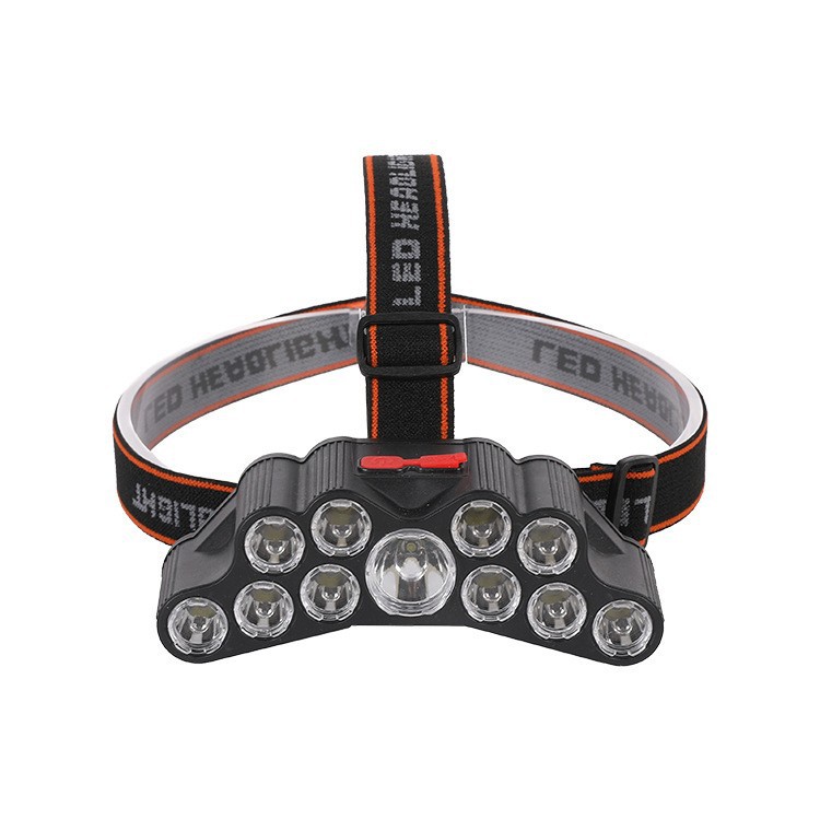Cross-border new six-head lamp strong light led headlight USB charging head torch outdoor waterproof fishing headlight
