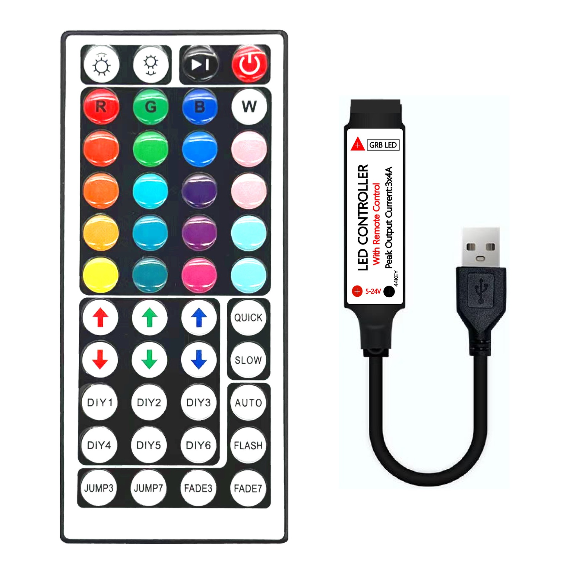 AliExpress explosion 44 key infrared controller USB controller TV light bar controller RGB light bar controller