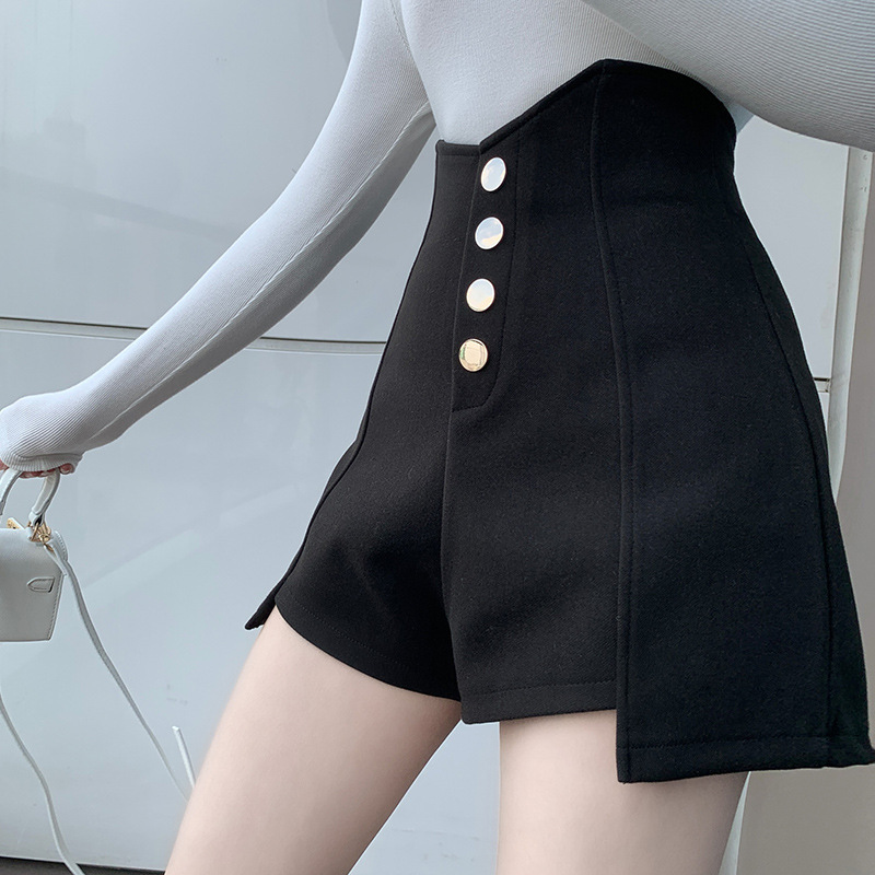 A- word shorts autumn 2024 new women's casual pants pants slim high waist wide leg pants overalls leggings