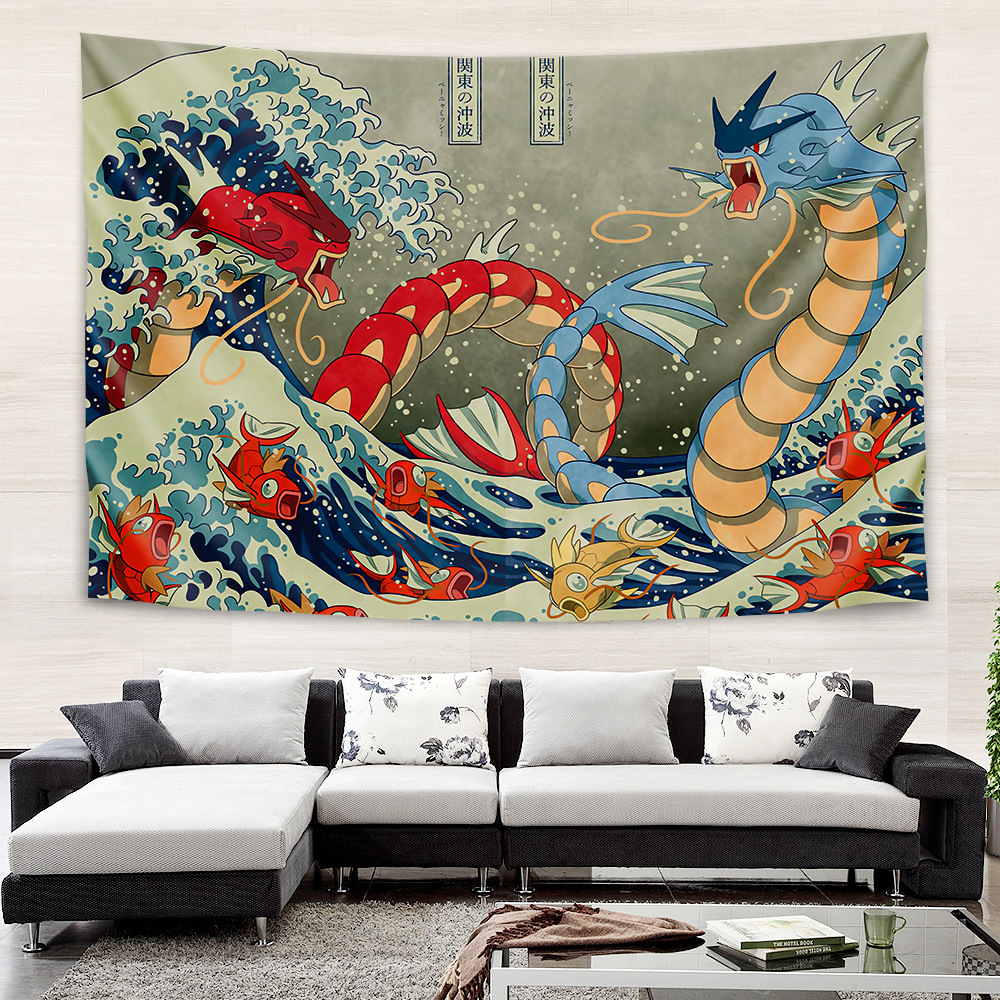 Picture of Internet Celebrity Background Cloth Ins Style Ukiyo-e Wall Cloth Tapestry Bedroom Room Decoration Background Wall Bedside Hanging Cloth