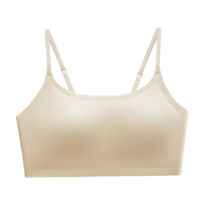 Picture of Japanese Style Underwear Women's Summer Ice Silk Traceless Strapless Strapless One-piece Inner Strap Chest Pad U-shaped Backless Thin Bra